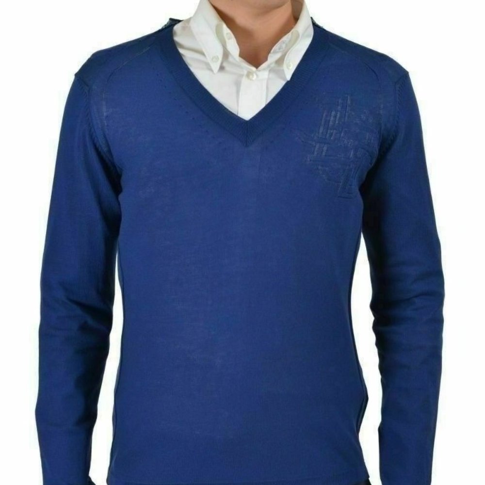 Just Cavalli Men's  Striped V-Neck Sweater